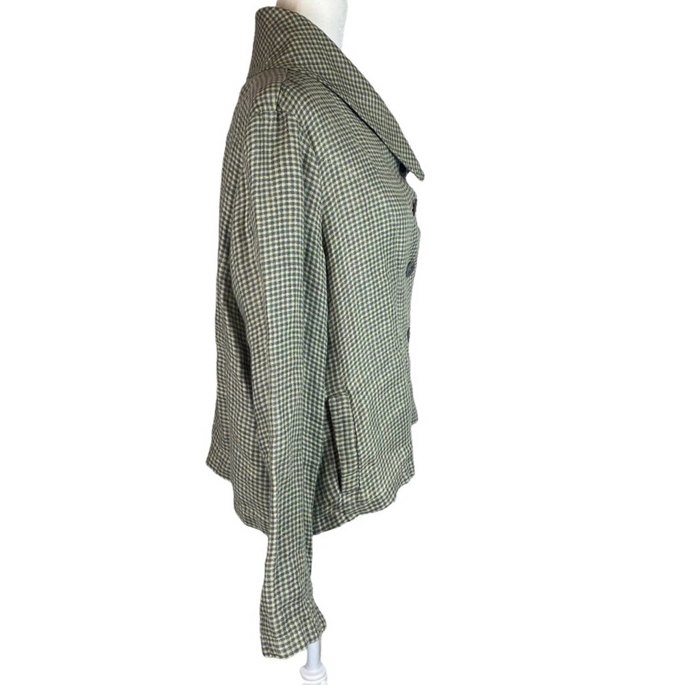 Flax Checkered Button Up Blazer Jacket Size Small… - image 5